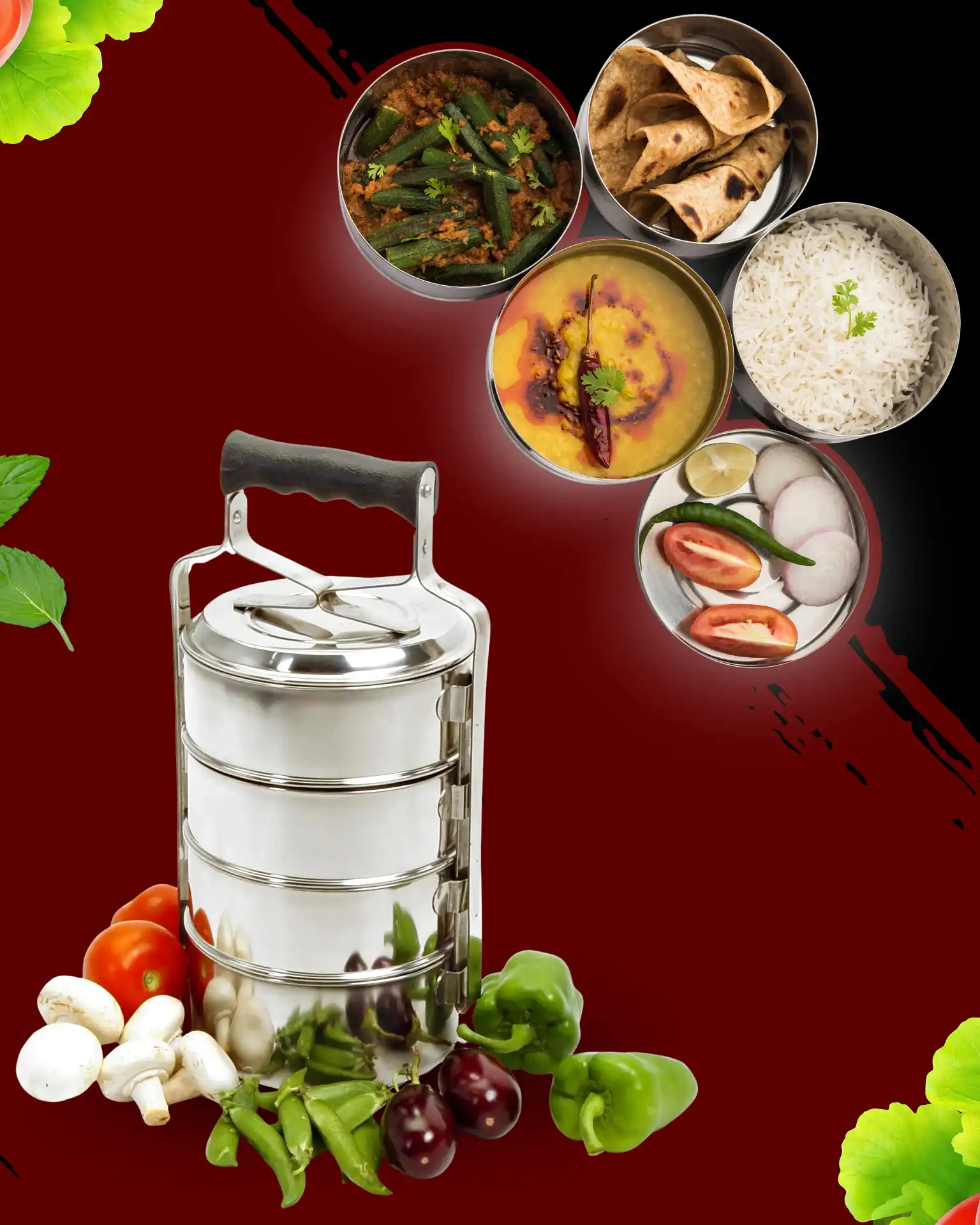 Tiffin services (Veg Thali)